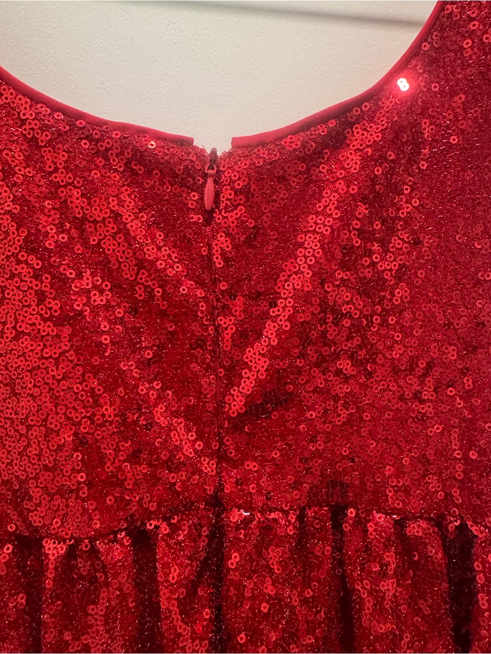 Lush Red Sequin Bow Waist Party Dress - Picture 5 of 6